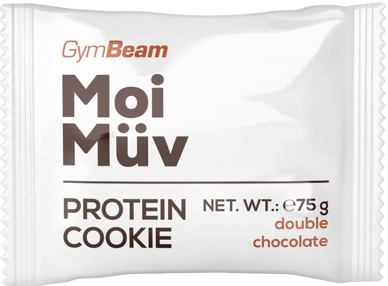 Proteínové tyčinky a sušienky MoiMüv Protein Cookie GymBeam double chocolate - 75 g